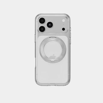 Mageasy Bright 360 MagSafe Never Yellowing Rotating Ring Clear Case for Apple iPhone 18 Pro/iPhone 17 Pro | 16-Ft Military Grade Protection | Camera Control Cutout Design | MPH18P458TL26 - Transparent/Silver