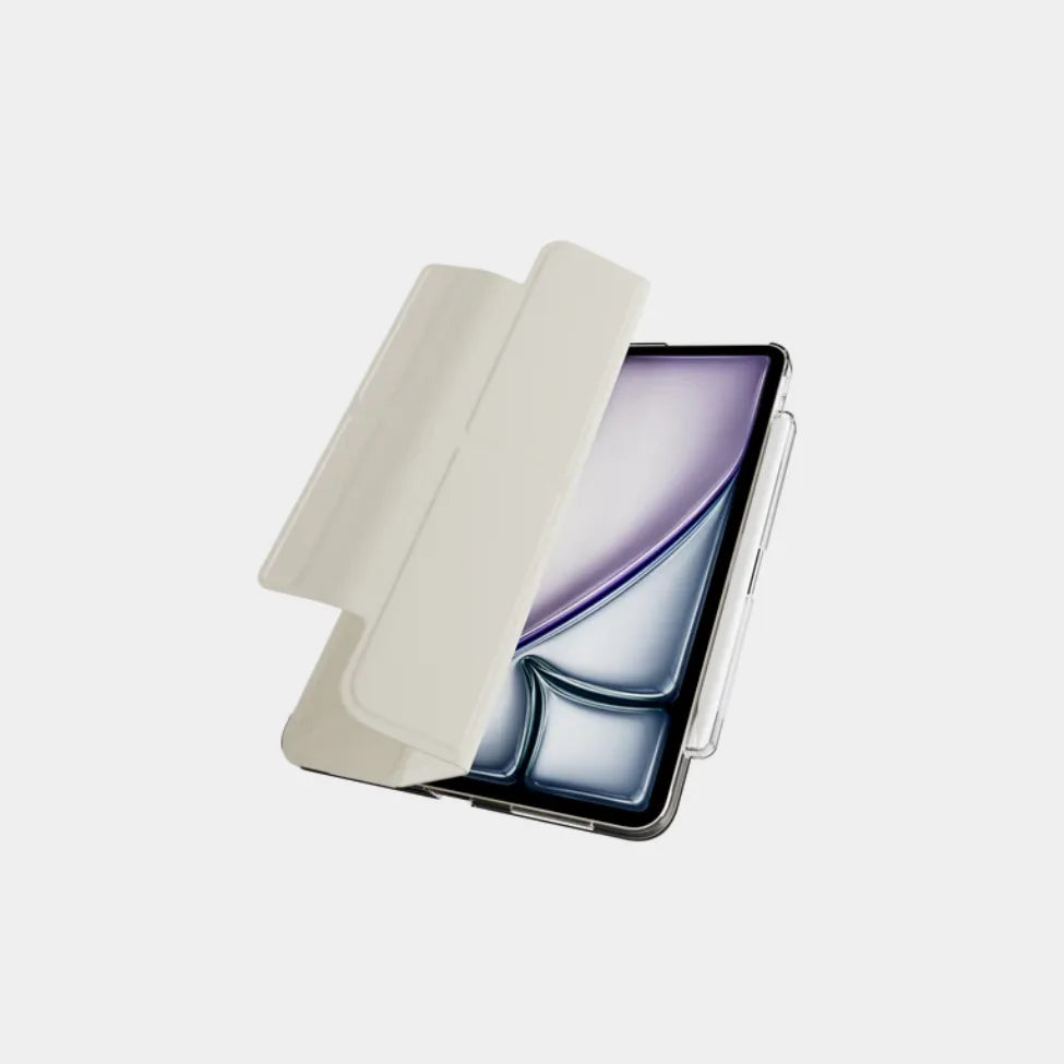 Mageasy Facet Case with Pencil Holder for 2024 iPad Air 11"/2022~2020 iPad Air 10.9"/2022~2018 iPad Pro 11" - Starlight White