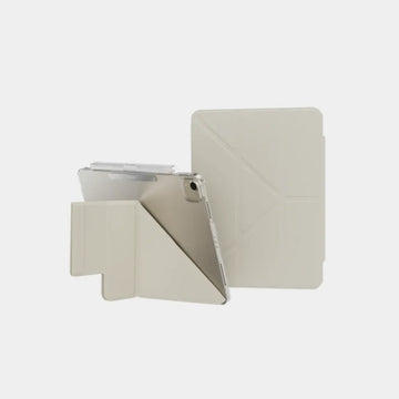 Mageasy Facet Case with Pencil Holder for 2024 iPad Air 11"/2022~2020 iPad Air 10.9"/2022~2018 iPad Pro 11" - Starlight White