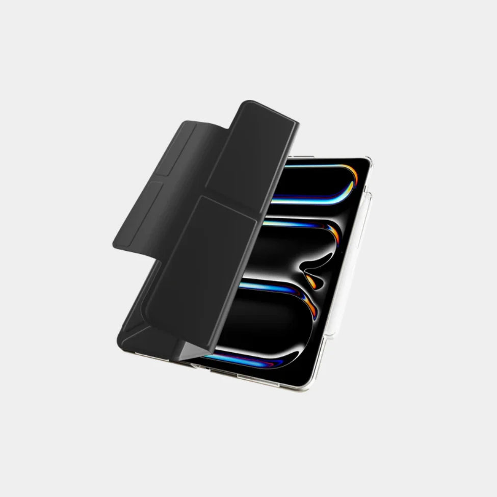 Mageasy Facet Case with Pencil Holder for 2024 iPad Air 13"/2022~2018 iPad Pro 12.9" - Black