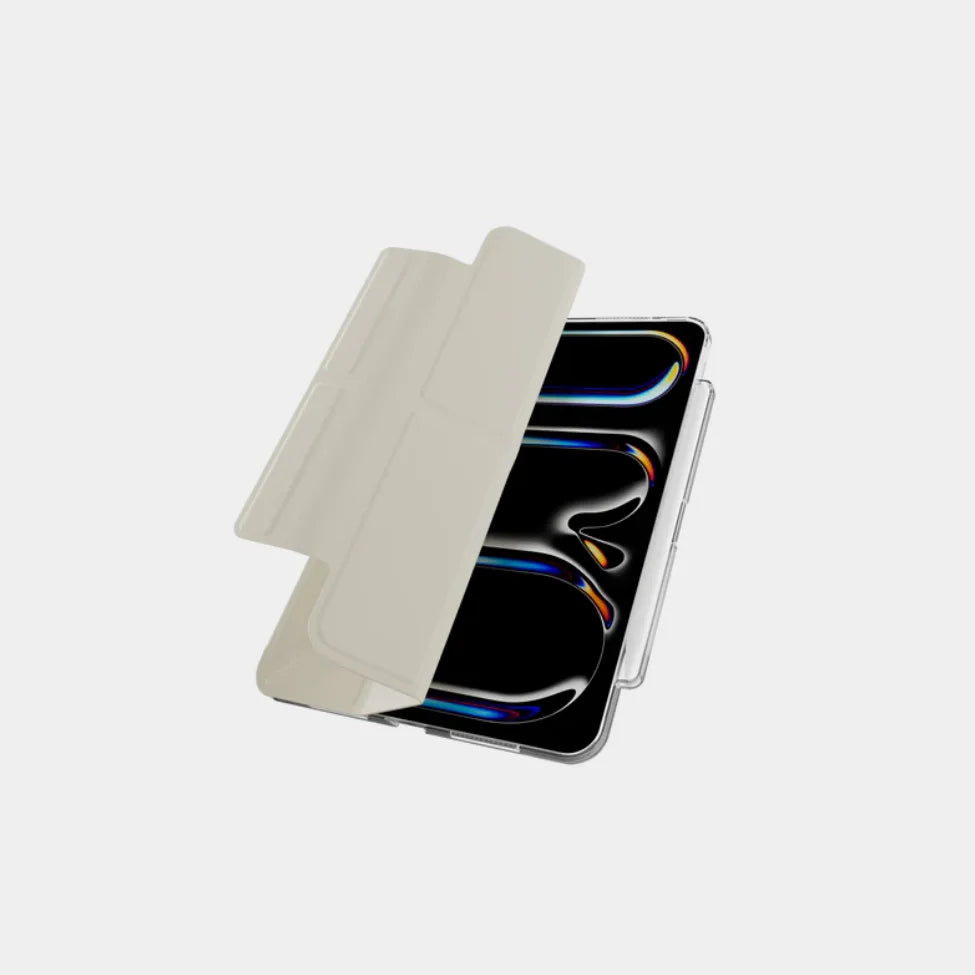 Mageasy Facet Case with Pencil Holder for 2024 iPad Pro 11" - Starlight White