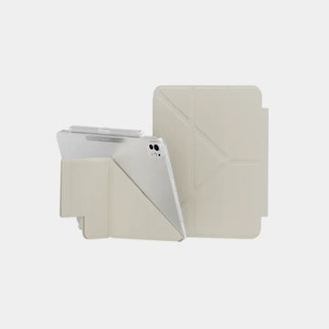 Mageasy Facet Case with Pencil Holder for 2024 iPad Pro 11" - Starlight White