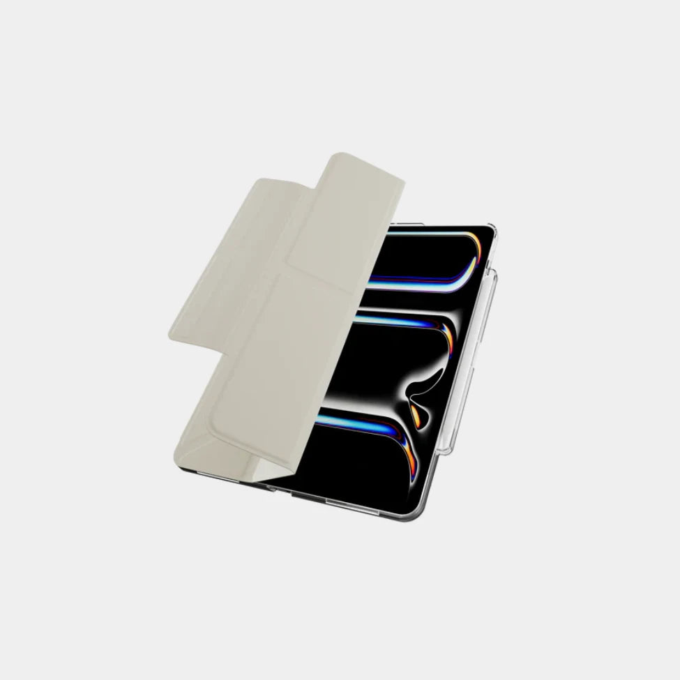 Mageasy Facet Case with Pencil Holder for 2024 iPad Pro 13" - Starlight White