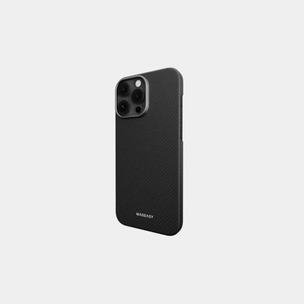 Mageasy Kev M Aramid Fiber Protective Case For 2024 iPhone 16 Pro Max 600D - Black