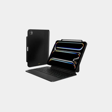 Mageasy Leather Magnetic Case For 2024 iPad Pro 11" M4 - Fully Compatible With Apple Magic Keyboard - Leather Black