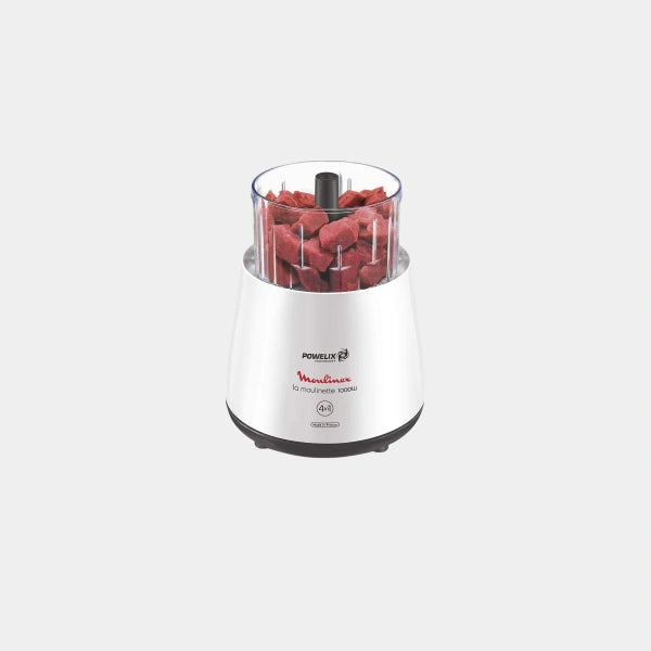 Moulinex 4 in 1 Chopper | 1000W | 300g Capacity | 1 Speed | Removable Knife | DPA144 - White