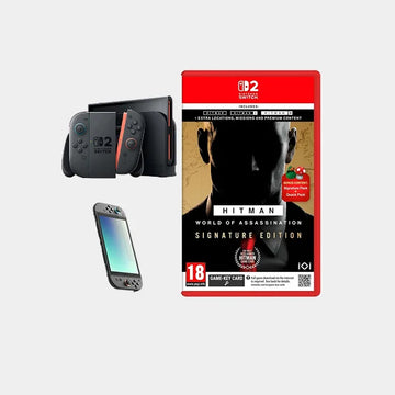 Nintendo Switch 2 Handheld Gaming Console With Nintendo Switch 2 Screen Protector & Hitman World Of Assassination-Nintendo Switch 2 CD