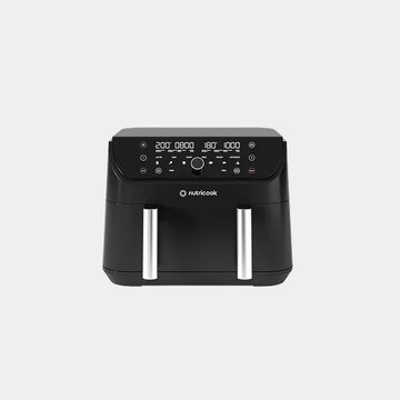Nutricook Air Fryer Duo 2 Flexzone | 8.5L XL Basket| Middle Divider|2 Independent Cooking Zones| Air Fry|Bake|Roast| Broil| Reheat&Dehydrate| 6 Presets| NC - AFD285- Black