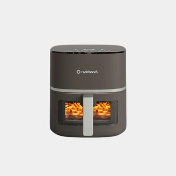 Nutricook Air Fryer Essentials Vision | 5.2L Capacity | 1500W Power | Digital Display | Viewing Window | Internal Light | Adjustable Temperature | ProCyclone Technology | NC-AFE152V - Grey