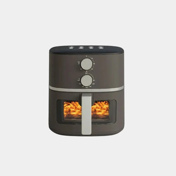 Nutricook Air Fryer Essentials Vision Manual Control, Hot Air Cooker with Viewing Window for Low-Oil Meals, Frying Baking Roasting | NC-AFE152M