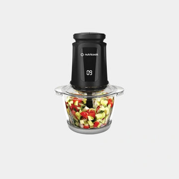 Nutricook Multi Purpose Glass Chopper & Mincer| 500 W| 1.2L with 4 SS Blade detachable System| easy to clean| Pulse speed for precision |Ice Crushing| Anti Slip ring| NC-CH1200 -Black