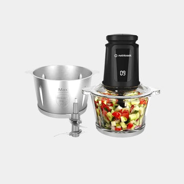 Nutricook Electric Chopper 2L – Dual Glass & SS304 Bowls, High-Power Efficient Chopping, Versatile Food Prep Appliance | NC-CH2000