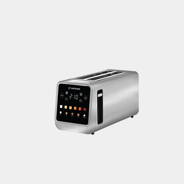 Nutricook Toastie 4-Slice Stainless Steel Digital Toaster – LED Display Controls | 1450W Fast Toasting Power| Multiple Browning Levels | NC-TS401