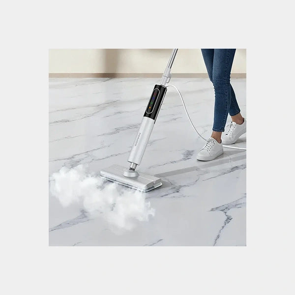 Porodo Rapid Steam Multifuctional Touch Control Steam Mop - White in qatar
