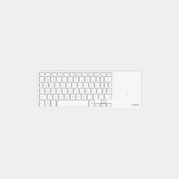 Rapoo E900T Multi Mode Wireless TouchPad Keyboard | 73 Scissor Keys | 6 Media Keys | Upto 13 Months Battery Life | Compatible with MacOS and WIndows | BT4.0/5.0 and 2.4Hz Tri-Mode Wireless Connectivity - White