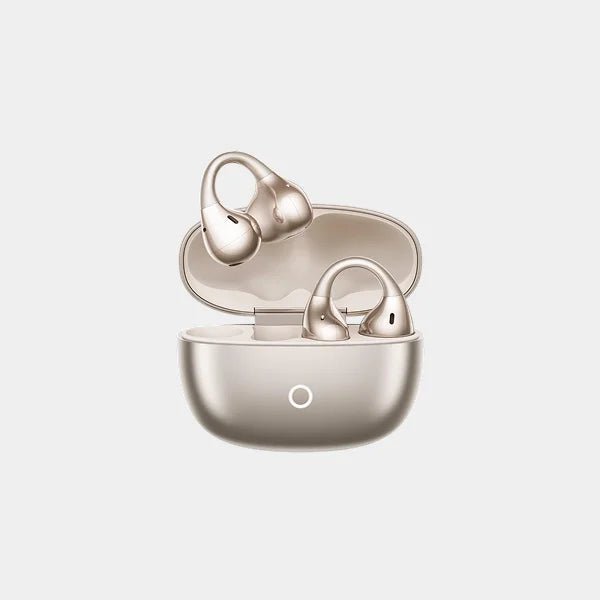 Realme Buds Clip Open Ear Wireless Earbuds with 11mm Dual Magnet Drivers, 3D Spatial Audio, 36H Playtime - Titanium Gold