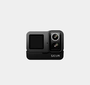 SJCAM SJ20 Dual-Lens Action Camera | 4K30fps | 20 MP | Dual Touch & Front Screens | 6-Axis Gyro | Live Streaming | Waterproof Case Compatible - Black