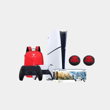 Sony Playstation PS5 Slim Console Digital 1TB/PS5 Joystick Controller Sony Playstation VR2 Headset - Horizon Call Of The Mountain Game Included Angry Bull PS5 Bag Pack - For PS5/PS5 Thumb Grip-( Combo Offer)