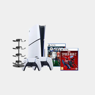 Sony Playstation PS5 Slim Console Disc 1TB/PS5 Joystick Controller/ Ea Sports Fc 26 - PS5/OIVO Controller & Headset Stand/Spider Man 2 - PS5-( combo offer)
