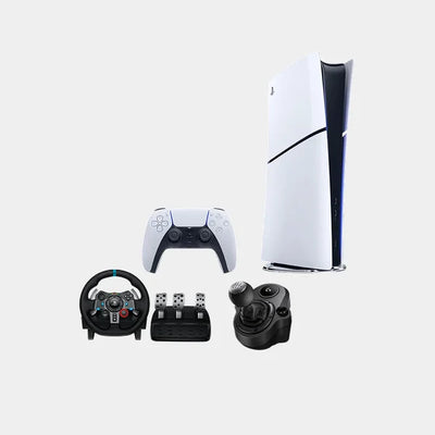 Sony Playstation Ps5 Console Digital Edition 825GB With Logitech G29 Driving Force Racing Wheel With Pedals & Logitech Driving Force Shifter