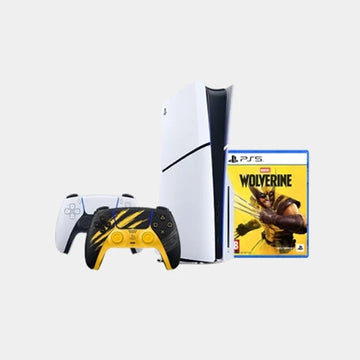 Sony Ps5 Console Silm Disc Version 1TB with Sony Ps5 Dualsense Wireless Controller Marvel Wolverine Battle Yellow Limited Edition |CD-Marvel Wolverine-PSS
