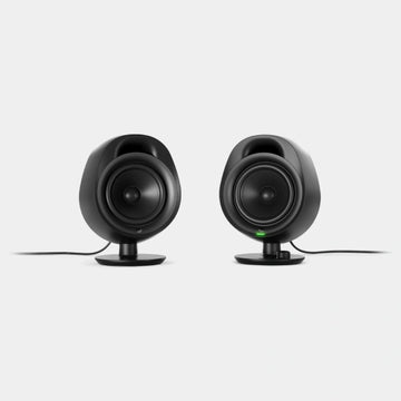 SteelSeries Arena 3 Full-Range 2.0 Gaming Speakers | Immersive Audio | On-Speaker Controls | 4 Speaker Drivers | Wired & Bluetooth | 3.5mm Aux | PC, Mac ,Mobile | UK Plug | SS-SPKR-ARENA3-UK-BK - Black