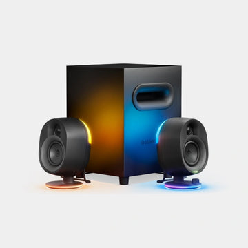 SteelSeries Arena 7 UK 2.1 Bluetooth Gaming Speakers with RGB Lighting (3 Piece) - Black