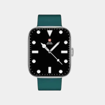 Swiss Military Alps4 Smartwatch (SM-WCH-ALPS4-SILF-GRNSS ) - Silver Frame With Green Silicon Strap