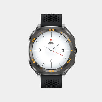 Swiss Military DOM 7 Smart Watch | 1.43" AMOLED Display | IP67 | Wireless Charging | SM-WCH-DOM7-GUNF-BLKS - Gunmetal Frame with Black Siliconstrap