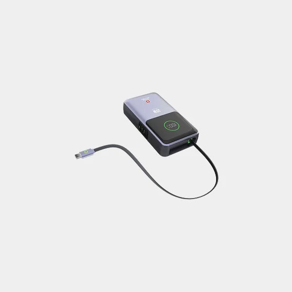 Swiss Military Power Bank 10000mAh  ( SM-PB-10K-35W-LED-CBL ) - Silver