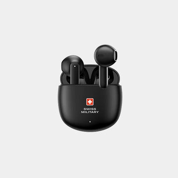 Swiss Military Victor 6 True Wireless Stereo Earbuds Out Of Ear - Black