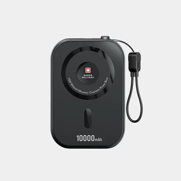 Swiss Military Wireless Magnetic Power Bank 10000mAh 3 in 1 Charging - Black
