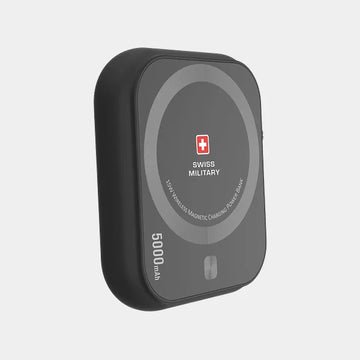Swiss Military Wireless Magnetic Power Bank 5000mAh 3 in 1 Charging - Black