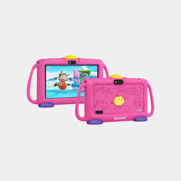 Telzeal P600 Kids Tablet |7 Inch HD Display| 6GB RAM 128GB Storage| Android 10.1 OS| Dual SIM| 3000mAh Battery - Pink