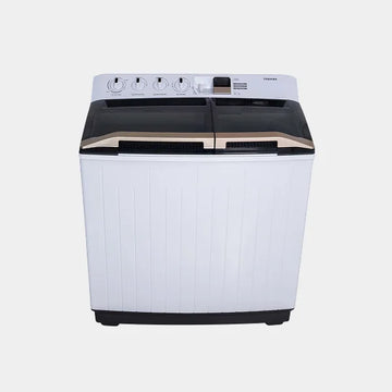 Toshiba Twin Tub Top Load Washing Machine, 12 kg, Double Water Inlets|1250 RPM| White| VH-H130W