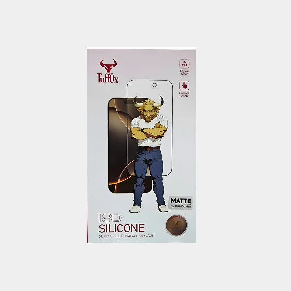 Tuffox 18D Silicon Plus  Premium Edge Glass for iphone 16 Pro Max  - Matte Clear
