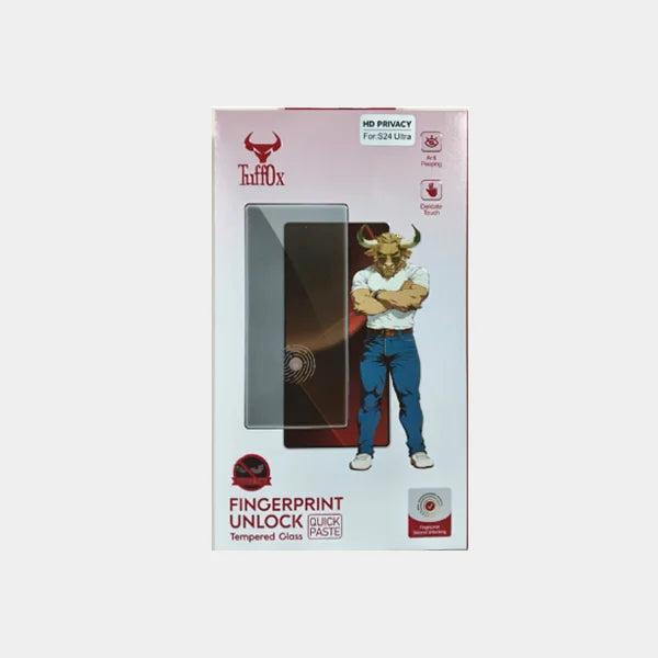 Tuffox  HD Plus Finger Print Unlock  Screen Protector for  Samsung  S24 Ultra  - Privacy