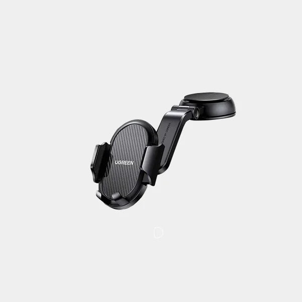 UGREEN Waterfall-Shaped Suction Cup Phone Mount, sleek design with carbon fiber texture, ideal for secure phone holding.