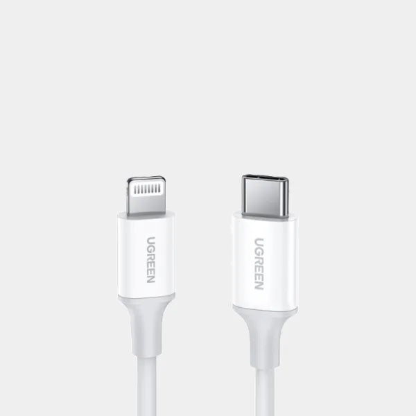 UGreen USB-C to Lightning M/M Cable Rubber Shell 1m (White)