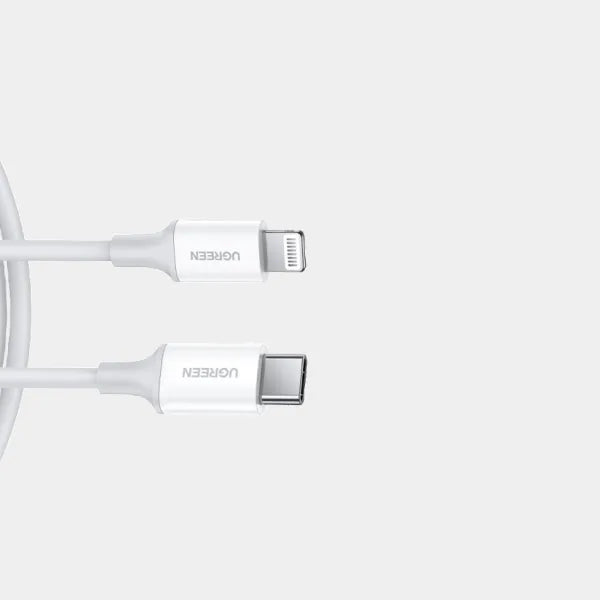 UGreen USB-C to Lightning M/M Cable Rubber Shell 1m (White) qatar