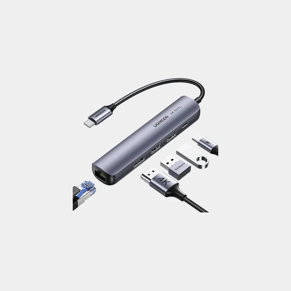 View details for UGreen USB C Hub 5-in-1 Type C Adapter with Gigabit Ethernet qatar