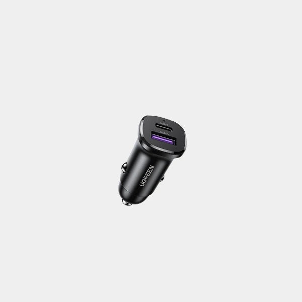 UGreen 30W 2-Port Fast Car Charger - Grey