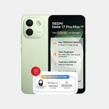 Xiaomi Redmi Note 17 Pro Max 5G 16GB (8+8) 256GB (Redmi Headphones Neo, 3 months of Google One 100GB cloud storage, One free screen replacement within 12 months) - Matcha Green
