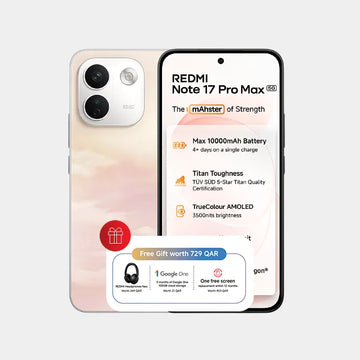 Xiaomi Redmi Note 17 Pro Max 5G 16GB (8+8) 512GB (Redmi Headphones Neo, 3 months of Google One 100GB cloud storage, One free screen replacement within 12 months) - Secret Sunrise
