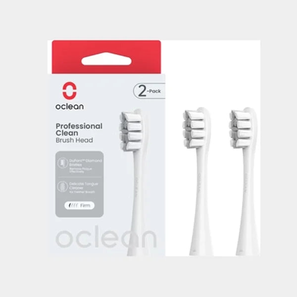 Oclean Professional Clean Brush Head  | 2 Pack | Delicate Tounge Cleaner | Diamond-Ground Bristle | C04000273 - Grey