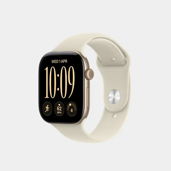 Apple Watch Series 12 GPS 46mm Light Gold Aluminium Case with Sand Sport Band | M/L - MJEP4AF/A