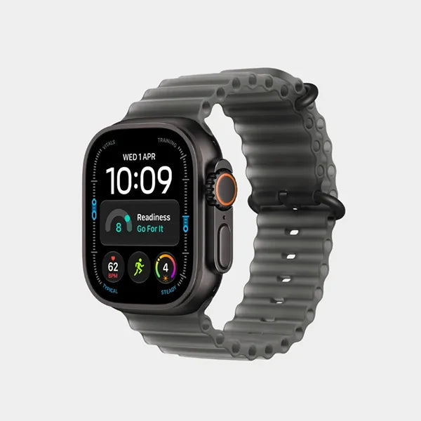 Apple Watch Ultra 4 GPS + Cellular 49mm Black Titanium Case with Translucent Black Ocean Band - MJAY4AF/A