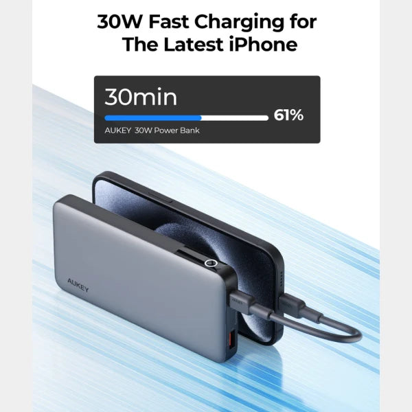Aukey PB-Y41-GY Gray 10000mAh 30W PD 1A+1C qatar