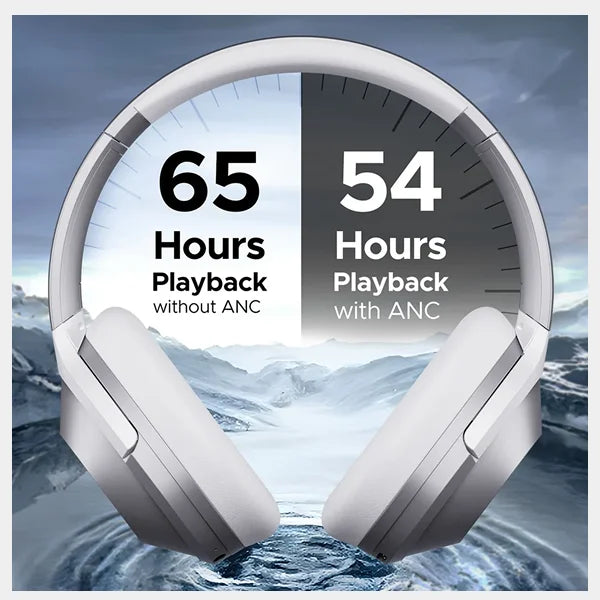boAt Nirvana 751 ANC Hybrid Active Noise Cancelling Bluetooth Ear Headphones| Up to 65H- Sterling Silver