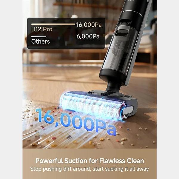 Dreame H12 PRO Vacuum Mop| Wet Dry Vacuum Cleaner for Hard Floor|Vacuum and Mop at The Same Time for Wet & Dry Messes| Auto Self-Cleaning| Edge to Edge Cleaning with Hot Air Drying|HHR25A
